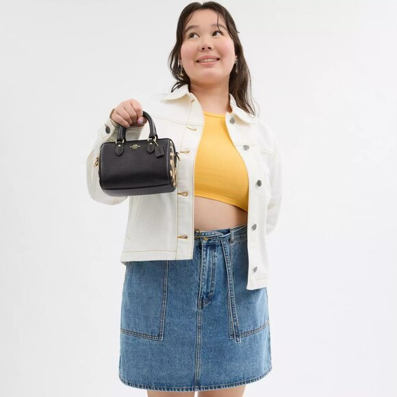 🥰 Coach Mini Rowan Crossbody Bag With Leopard Print - Picture 5 of 12